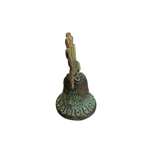 Antique 1810 Mexican Independence Bronze Temple Bell Verdigris Patina 5.5" 1 lb - Picture 3 of 8